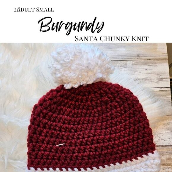 Adult 21" Hat, Pom Pom Rustic Santa - Picture 2 of 2